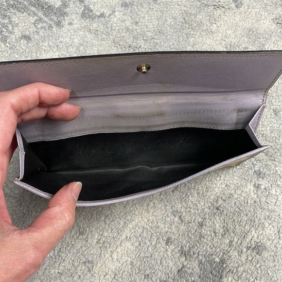 Gucci Monogram GG Long Wallet Double Sided Tan Lilac Heart Clasp - Picture 9 of 17